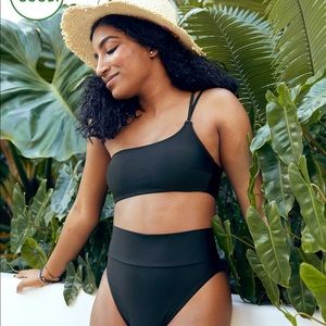 aerie one-shoulder bandeau bikini top